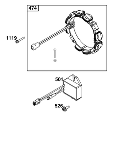 Alternator Group Diagram and Parts List for 386447-3202-B5 200000 - 399999 Briggs and Stratton Engine